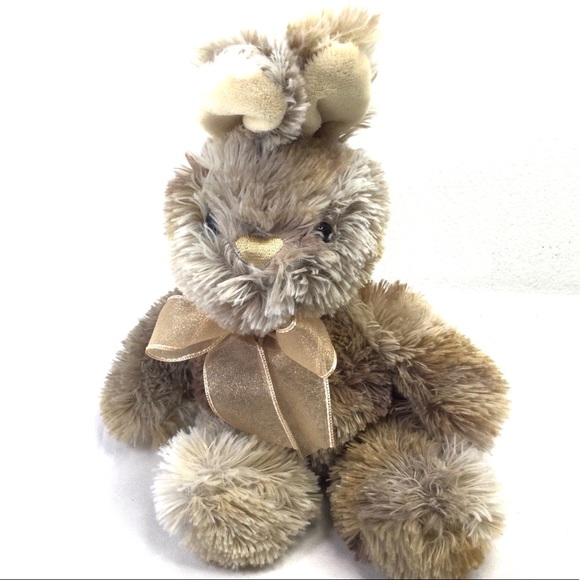 Dan Dee Beautiful Fluffy Rabbit Cream and Tan Bunny Plush. - Picture 1 of 10